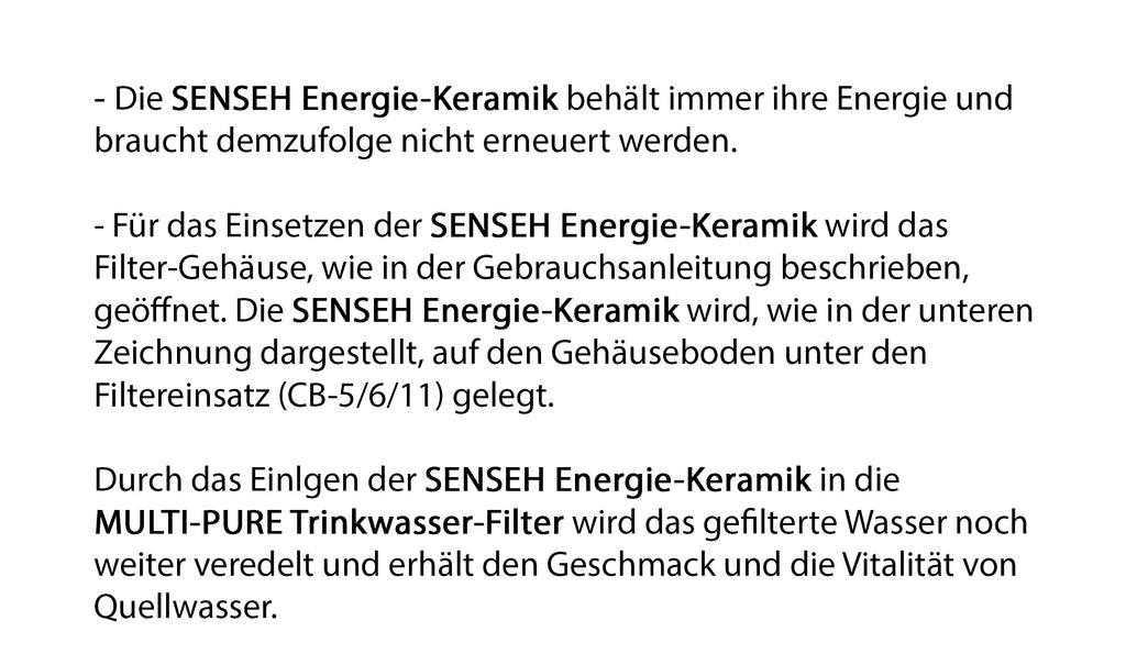 SENSEH® Energie-Keramik für alle MULTIPURE Modelle